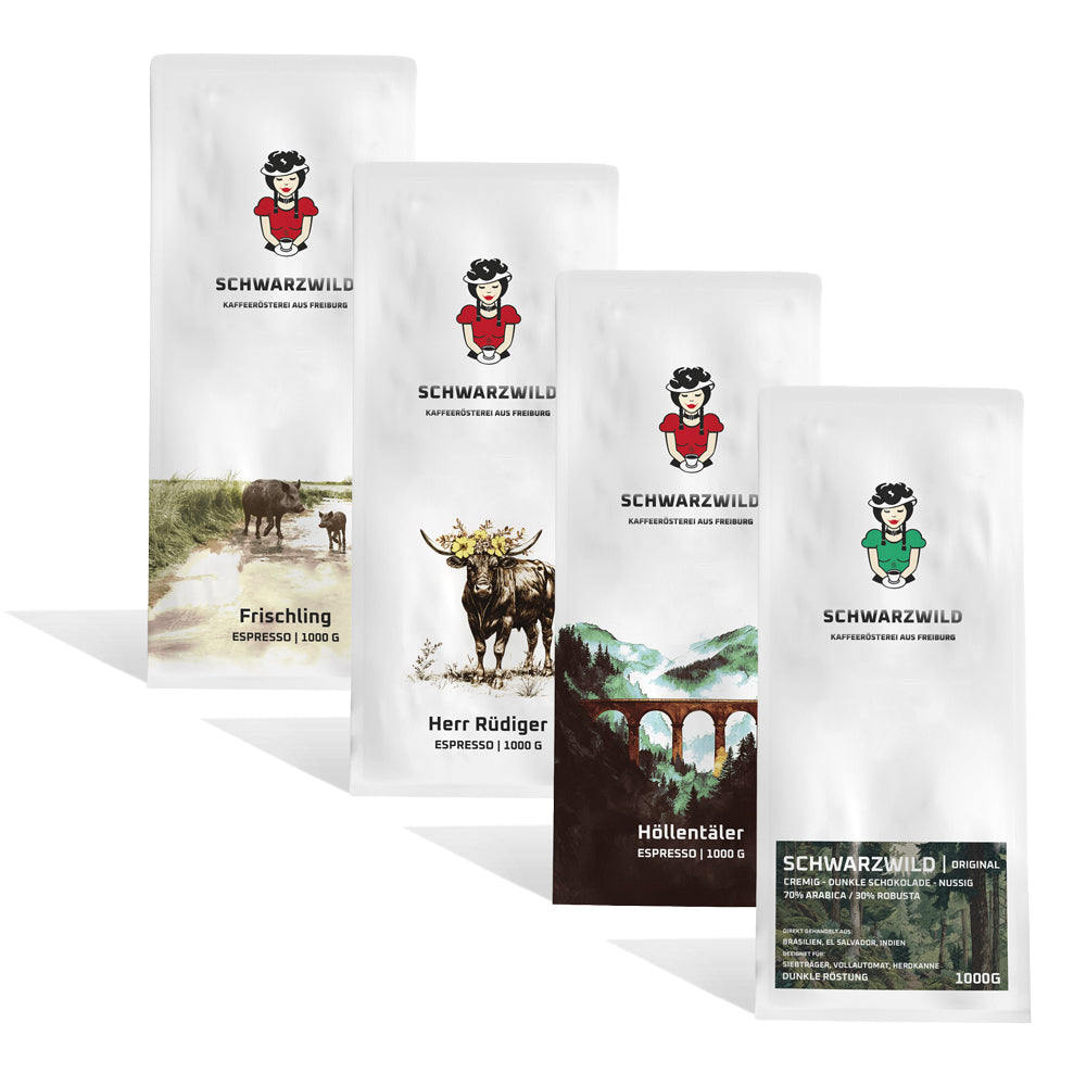 Espresso-Probierpaket-1000g-Dunkler-Roestgrad-Schwarzwild-Kaffeeroesterei