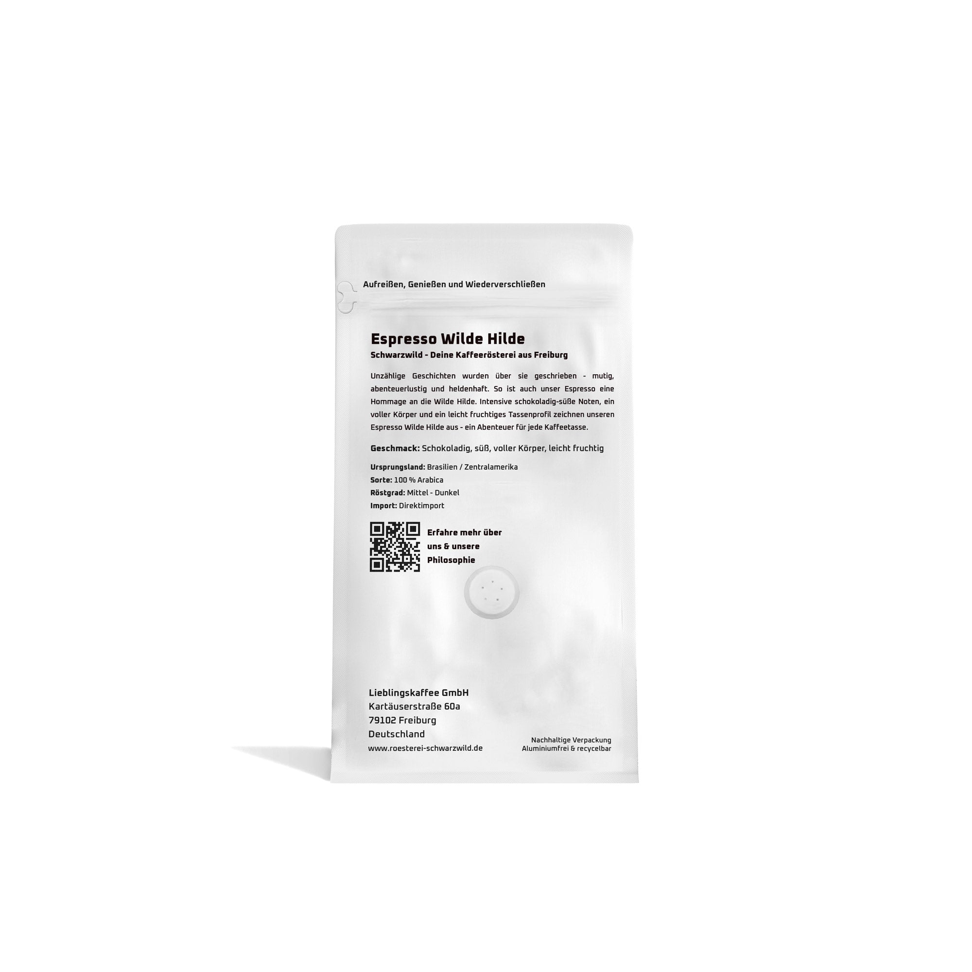 Wilde Hilde Kaffee Blend Schwarzwild Kaffeeroesterei Freiburg Rueckseite 350
